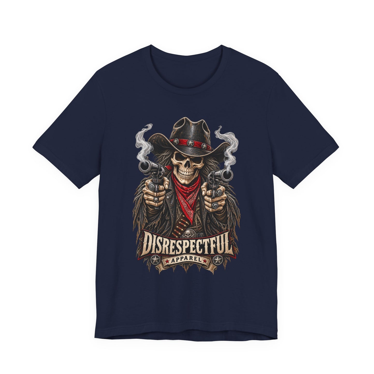 Skull Cowboy Tee — "Disrespectful Apparel" Western Graphic T-Shirt