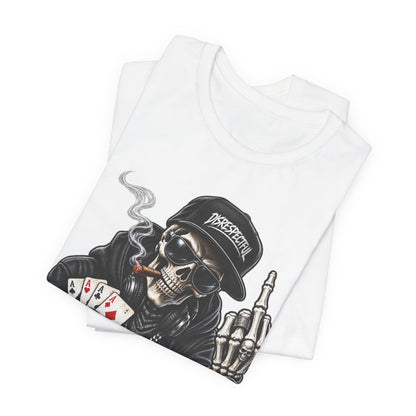Skull Poker Tee — Skeleton Gambler Graphic Tee