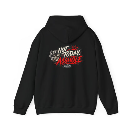 Not Today, Asshole — Hand-Lettered — Back-Print Graphic Hoodie