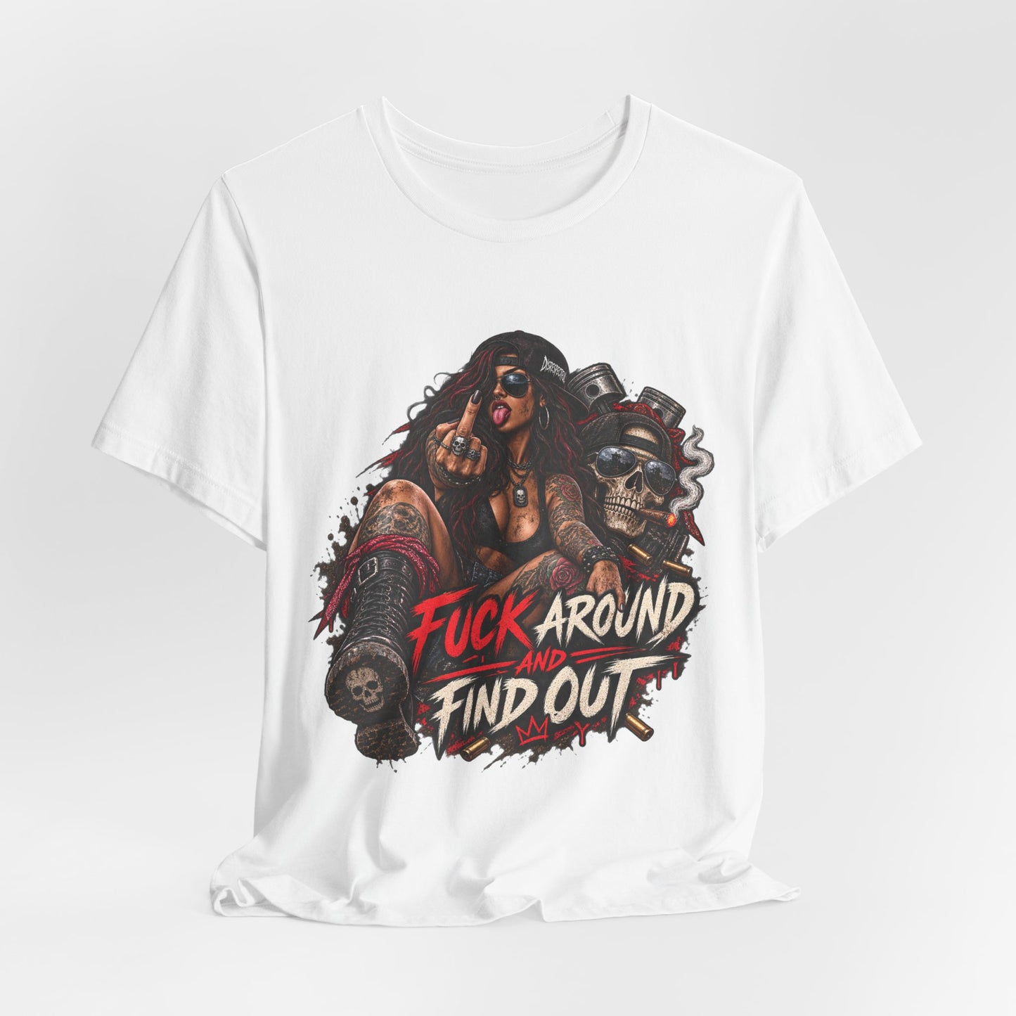 Rebel Biker Tee — “Fuck Around and Find Out” Graphic T‑Shirt
