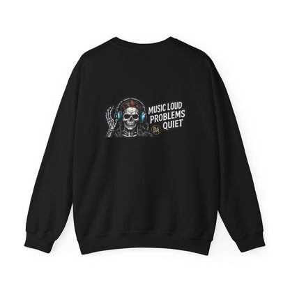 Music Loud, Problems Quiet — Back-Print Graphic Crewneck