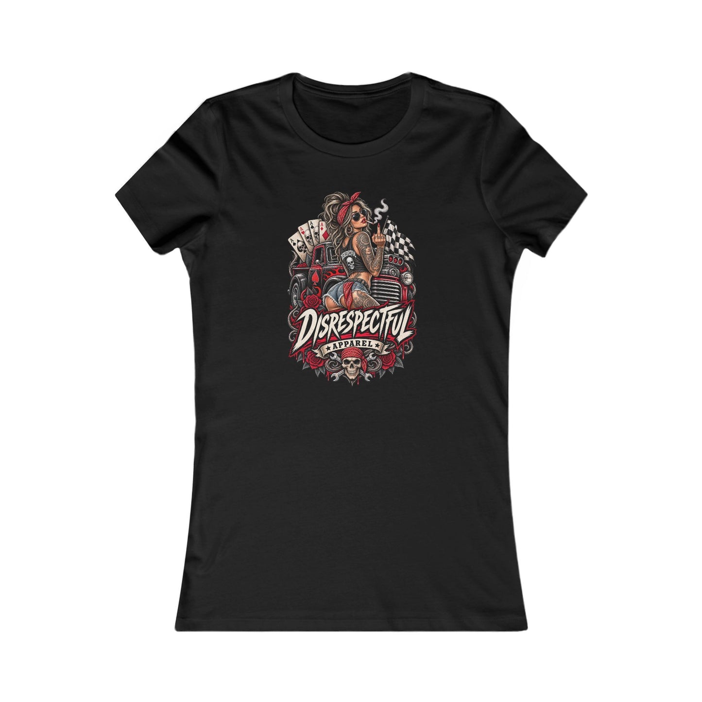 Disrespectful Apparel Pin-Up Racing — Women's Favorite Graphic Tee