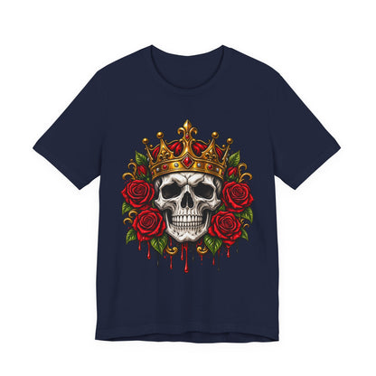 Skull King Tee — Crowned Skull with Roses Graphic Tee