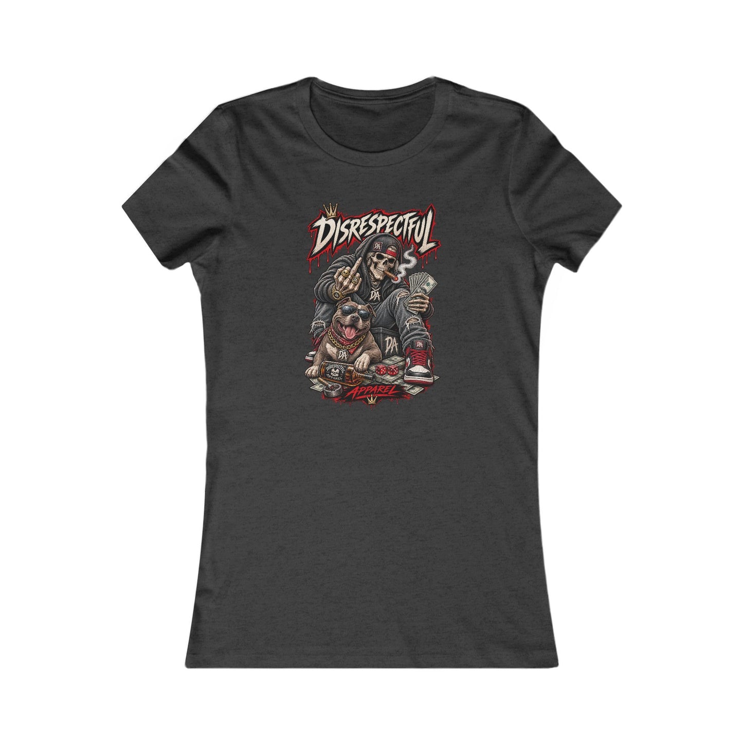 Disrespectful Skull & Rottweiler — Women's Favorite Graphic Tee
