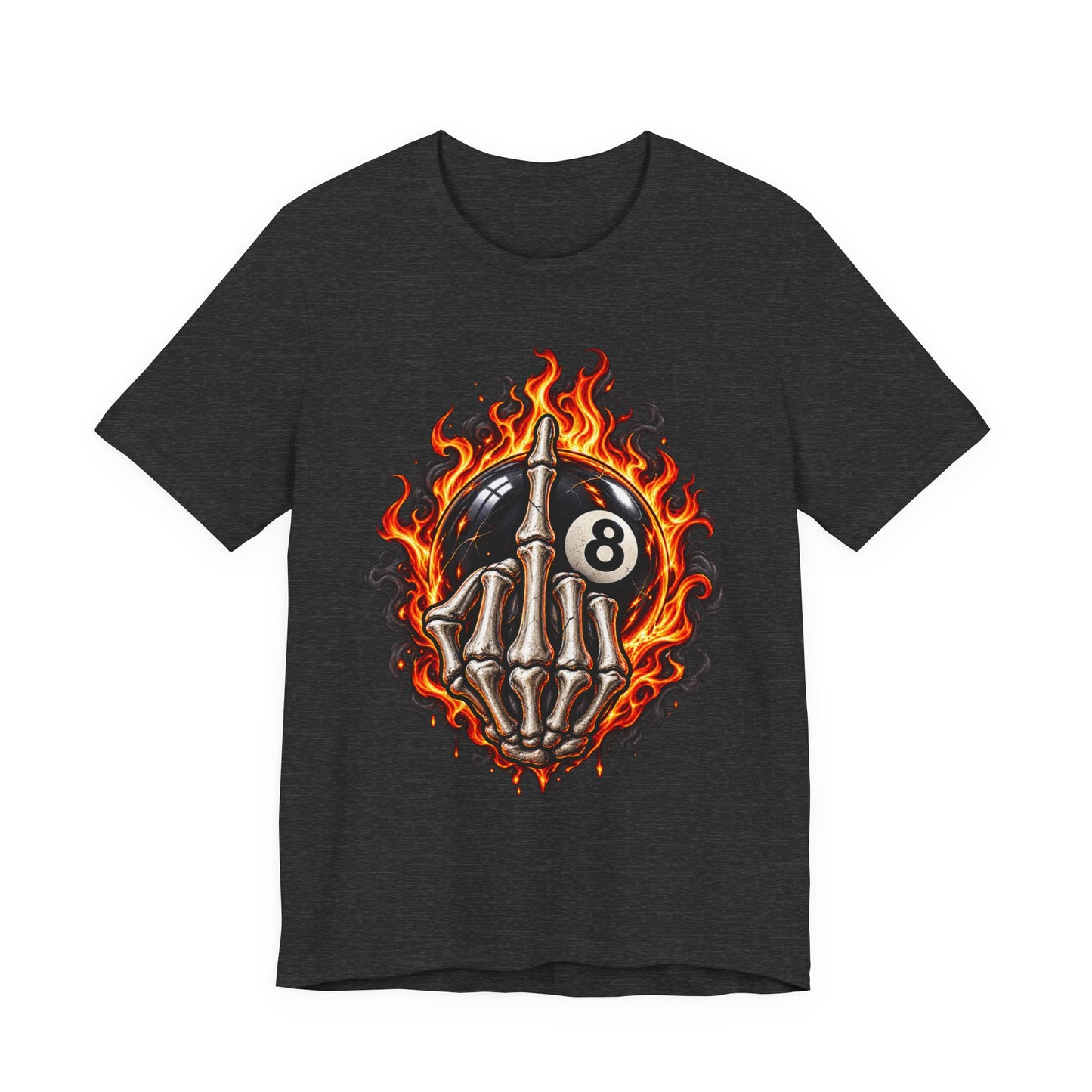 Flaming Skeleton 8-Ball Tee — Billiards Rock Tee