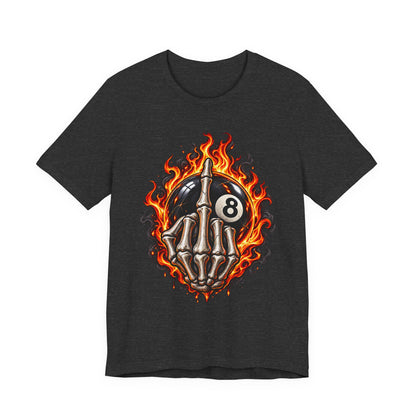 Flaming Skeleton 8-Ball Tee — Billiards Rock Tee