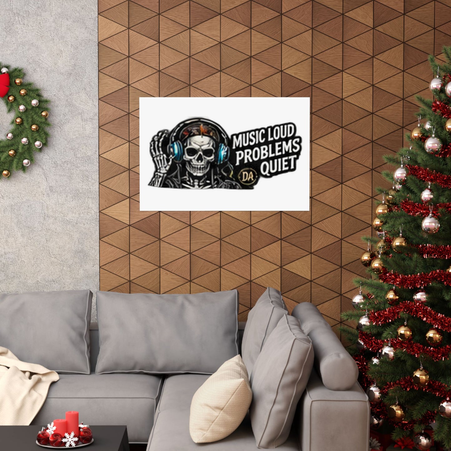 Music Loud, Problems Quiet — Horizontal Matte Poster
