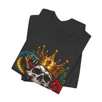 Skull King Crown Tee — Snake, Roses & Smoking Skull Graphic Tee