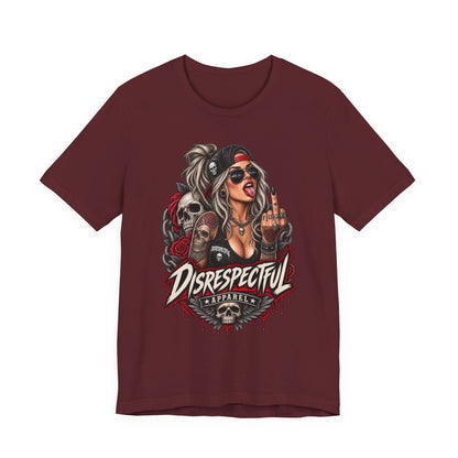 Defiant Pin-Up Skull — Disrespectful Graphic Tee