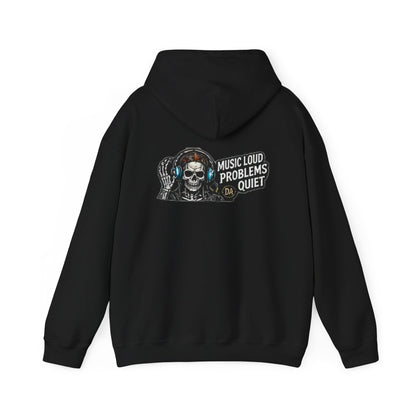 Music Loud, Problems Quiet — Back-Print Graphic Hoodie