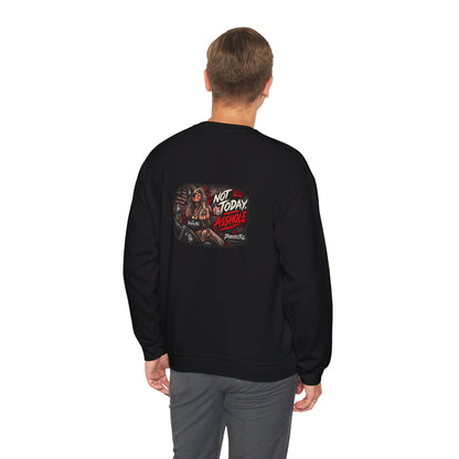 Not Today Asshole — Biker Girl — Back-Print Graphic Crewneck