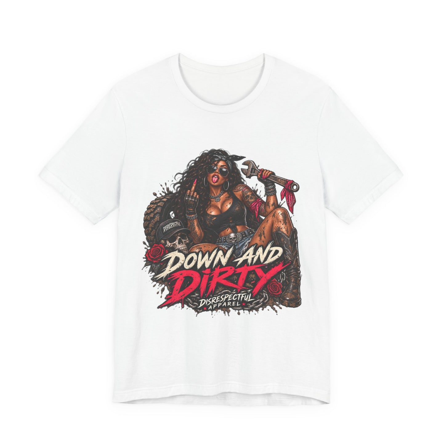 Down and Dirty — Mechanic Pin-Up Graphic Tee