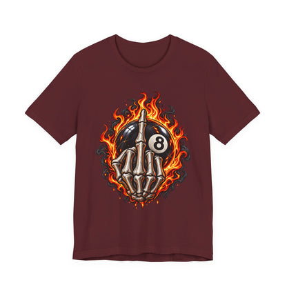 Flaming Skeleton 8-Ball Tee — Billiards Rock Tee