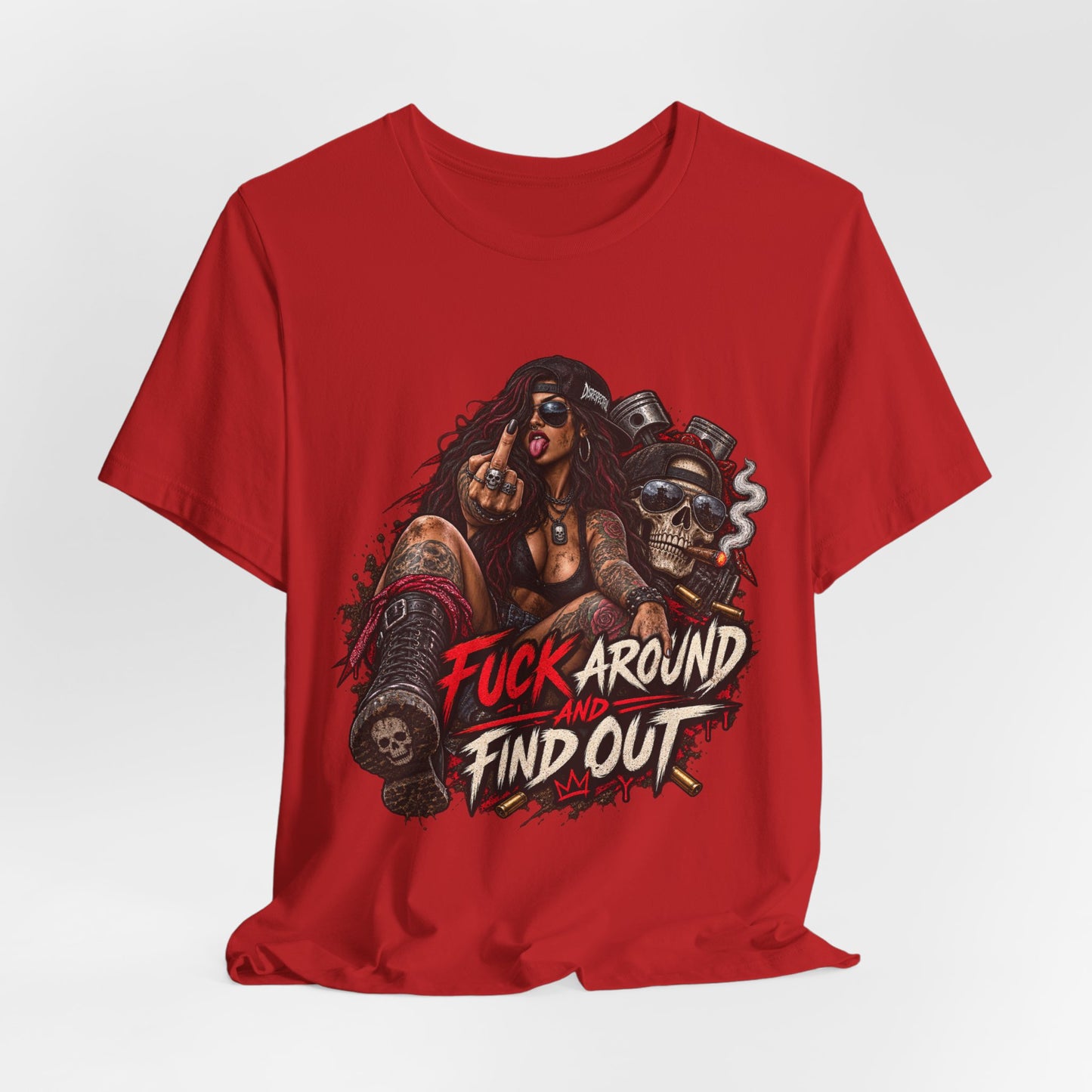Rebel Biker Tee — “Fuck Around and Find Out” Graphic T‑Shirt
