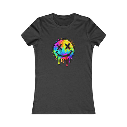 Rainbow Drip Smiley — Women's Favorite Graphic Tee