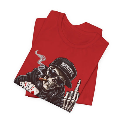 Skull Poker Tee — Skeleton Gambler Graphic Tee