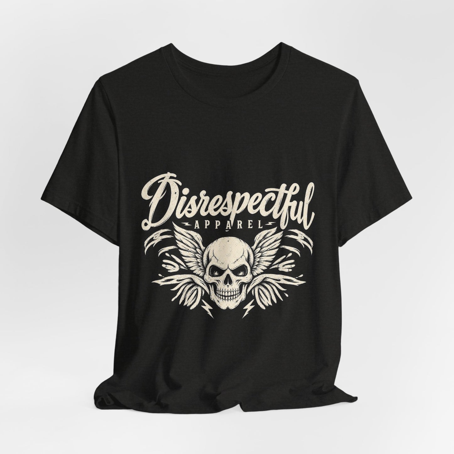 Disrespectful Apparel Skull Tee - Vintage Winged Skull Graphic Shirt