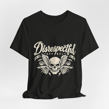 Disrespectful Apparel Skull Tee - Vintage Winged Skull Graphic Shirt