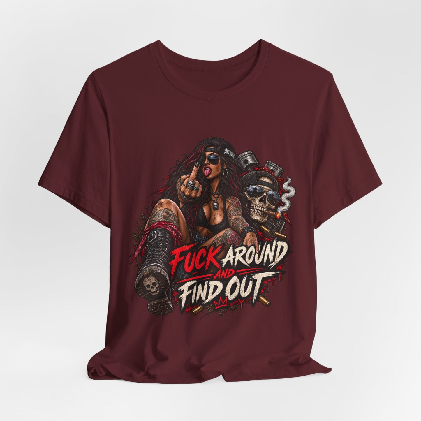 Rebel Biker Tee — “Fuck Around and Find Out” Graphic T‑Shirt