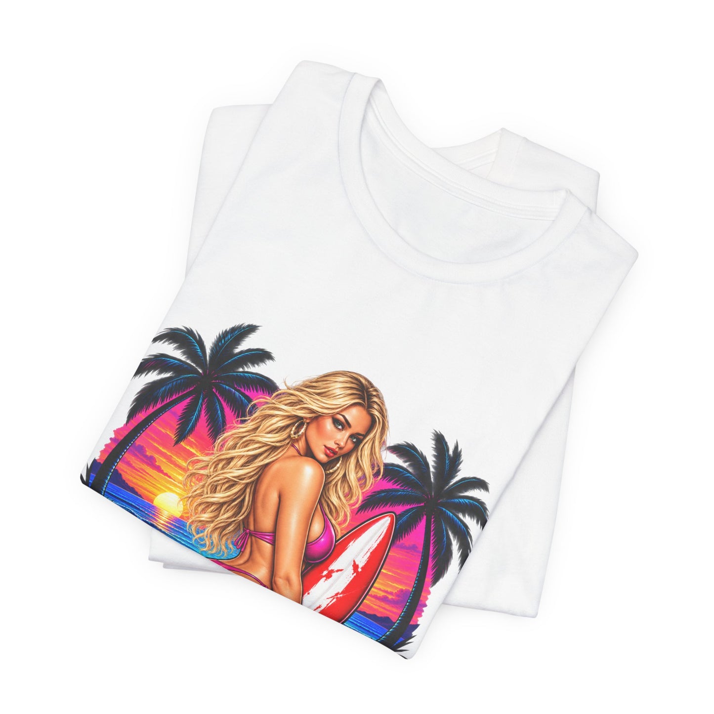 Beach Babe Graphic Tee — "Disrespectful Apparel" Retro Surf Pinup T-Shirt