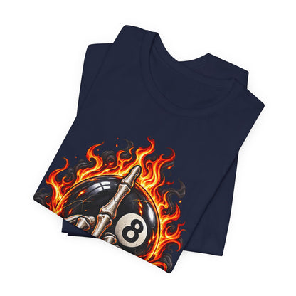 Flaming Skeleton 8-Ball Tee — Billiards Rock Tee