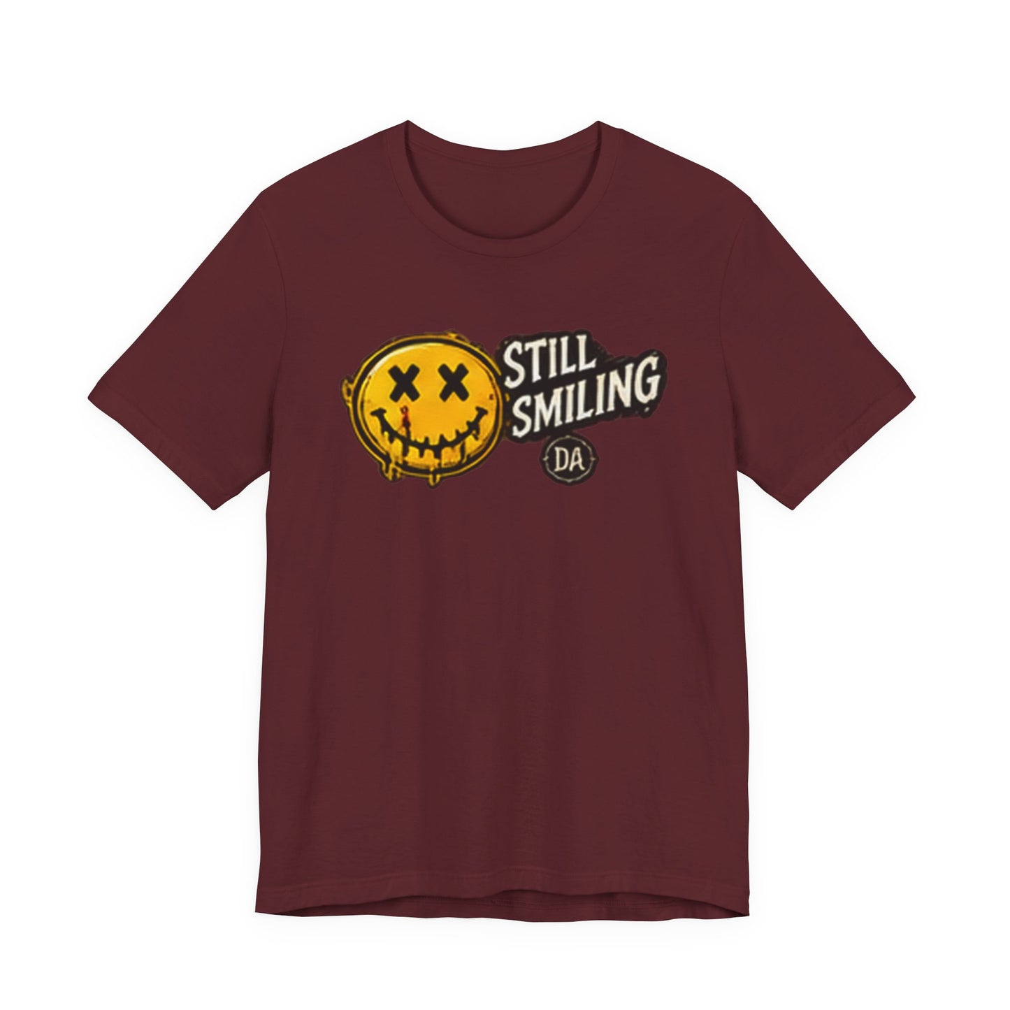 Still Smiling Tee — Grunge Smiley Graphic Tee
