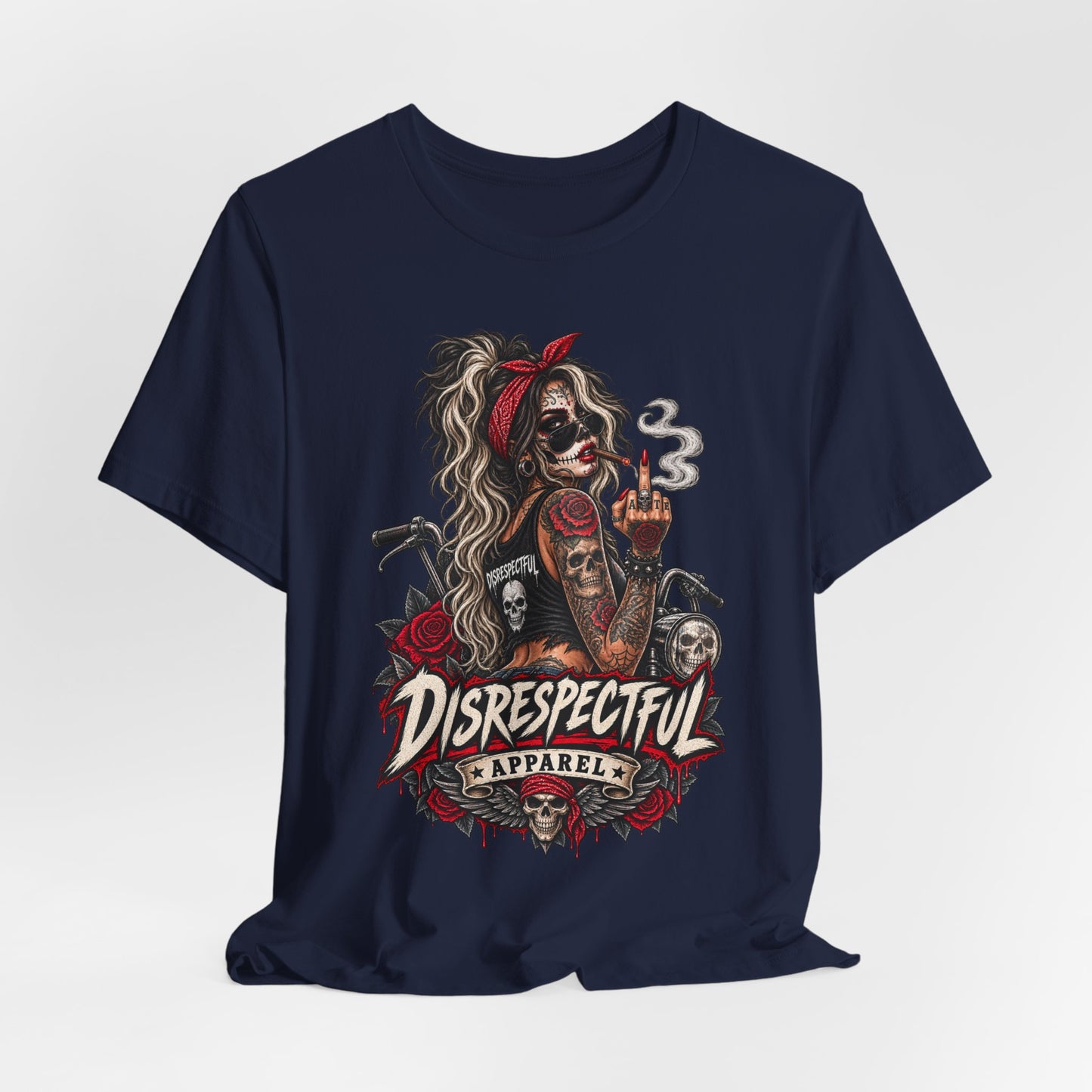 Disrespectful Apparel Skull Pin-Up Tee