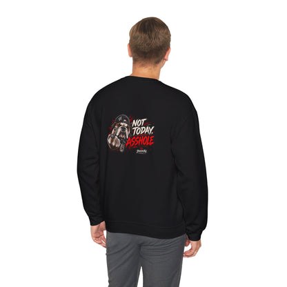 Not Today Asshole — Bulldog — Back-Print Graphic Crewneck