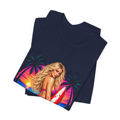 Beach Babe Graphic Tee — "Disrespectful Apparel" Retro Surf Pinup T-Shirt