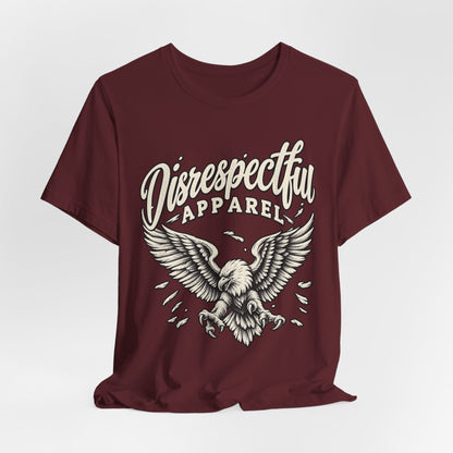 Disrespectful Apparel Eagle Graphic Tee — Vintage Script Logo T-Shirt