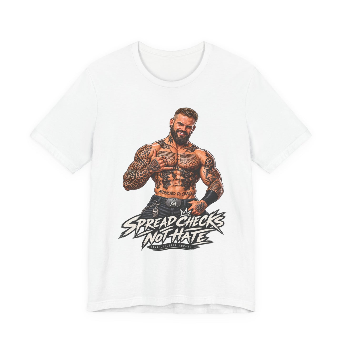 Spread Cheeks Not Hate — Tattooed Biker Graphic Tee