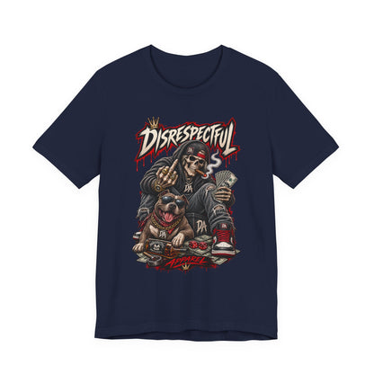 Disrespectful Skull & Rottweiler Graphic Tee — Edgy Streetwear Shirt