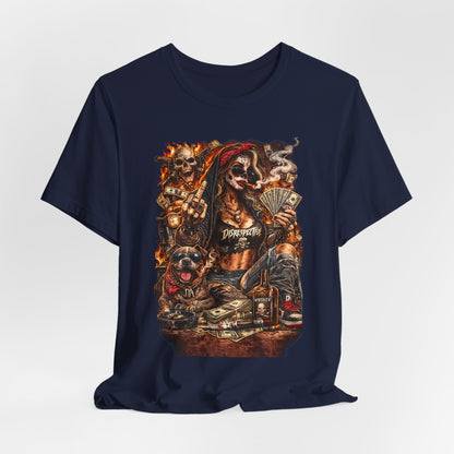Skull Gambler Graphic Tee — Grim Reaper Poker Night T-Shirt