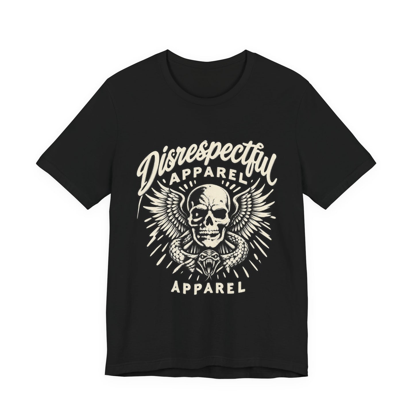 Skull & Wings Tee — "Disrespectful Apparel" Graphic T‑Shirt