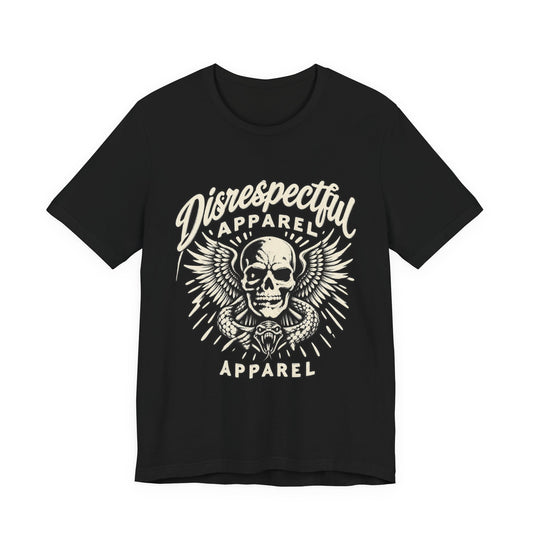 Skull & Wings Tee — "Disrespectful Apparel" Graphic T‑Shirt