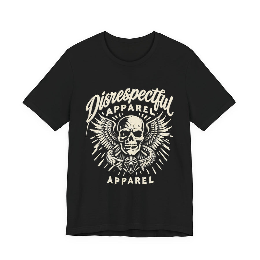 Skull & Wings Tee — "Disrespectful Apparel" Graphic T‑Shirt