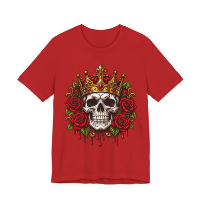 Skull King Tee — Crowned Skull with Roses Graphic Tee