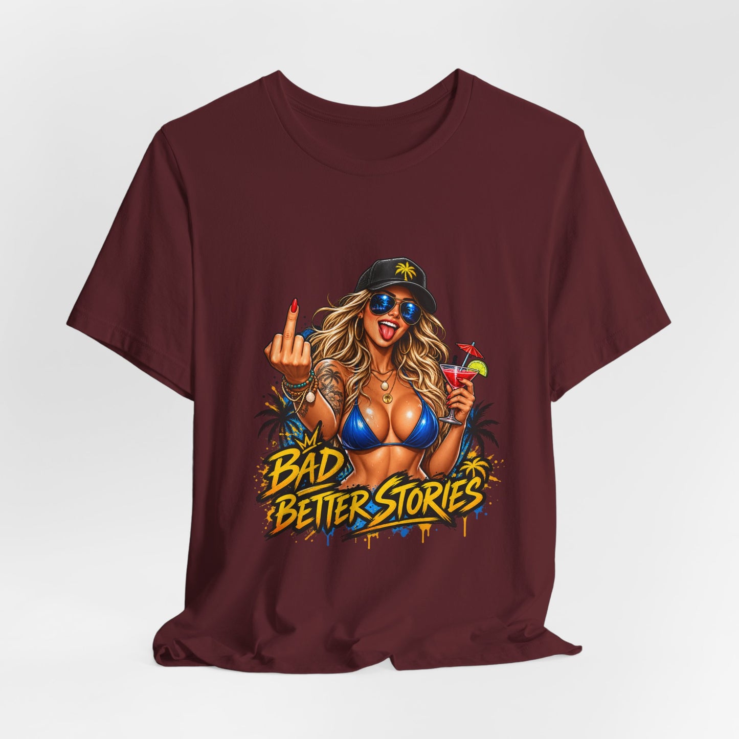 Bad Decisions, Better Stories — Beach Pinup Graphic Tee