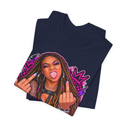 Cute Face, Bad Attitude — Neon Punk Graphic Tee