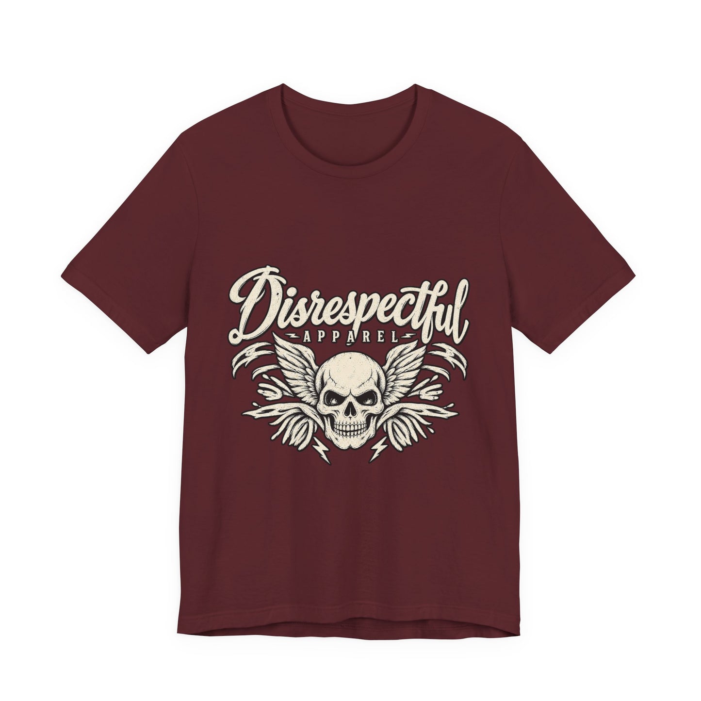 Disrespectful Apparel Skull Tee - Vintage Winged Skull Graphic Shirt
