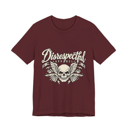 Disrespectful Apparel Skull Tee - Vintage Winged Skull Graphic Shirt