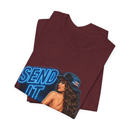 Send It Pinup Tee — Retro Car & Pinup Graphic Tee