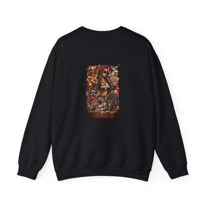 Skull Gambler — Back-Print Graphic Crewneck