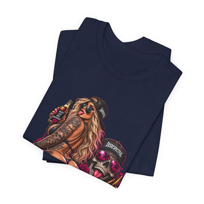 Thick and Thirsty Tee — Retro Pinup Skull Graphic T-Shirt