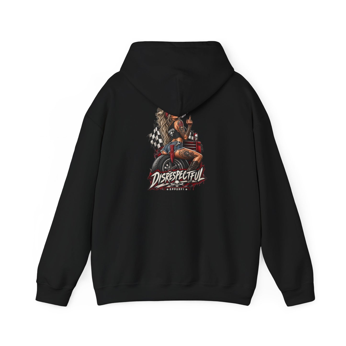 Disrespectful Biker Girl — Back-Print Graphic Hoodie