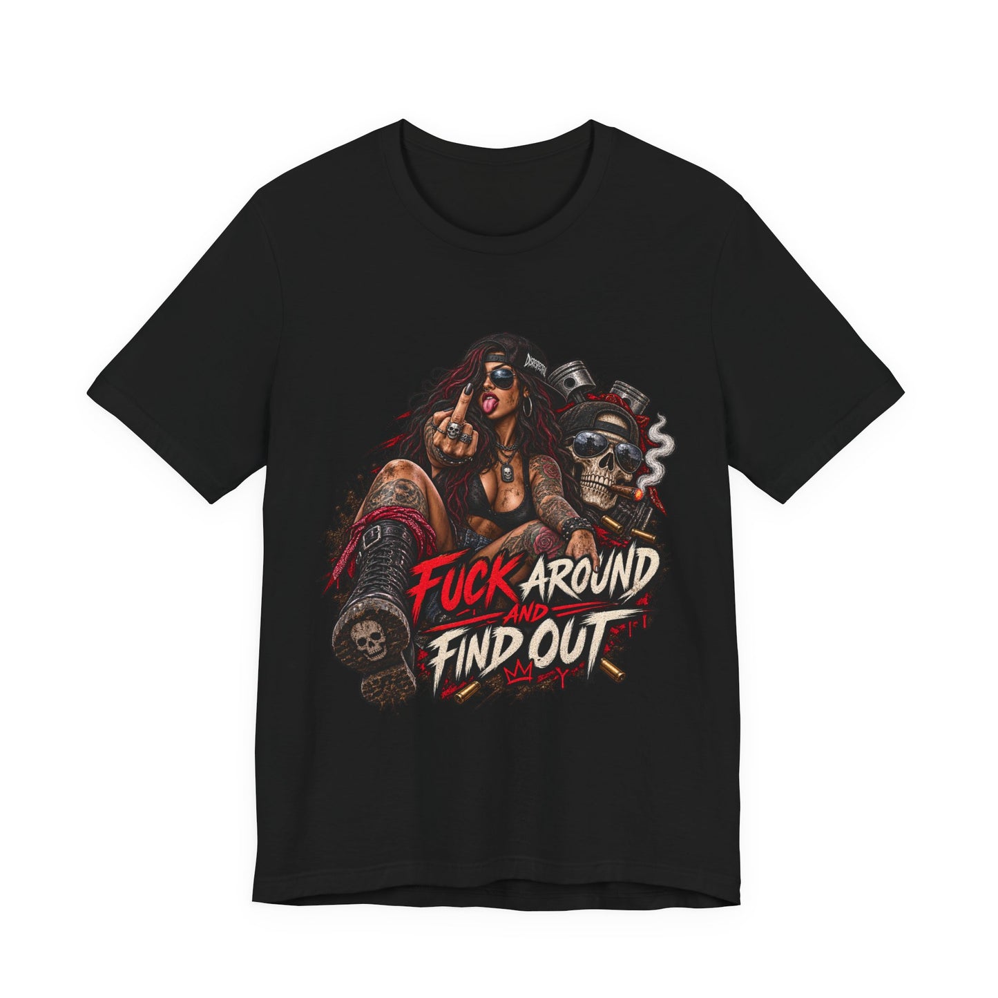 Rebel Biker Tee — “Fuck Around and Find Out” Graphic T‑Shirt