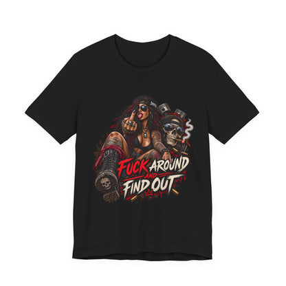 Rebel Biker Tee — “Fuck Around and Find Out” Graphic T‑Shirt