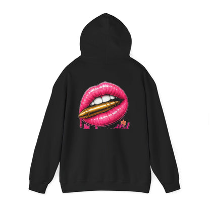 Kiss Kiss Bang Bang — Back-Print Graphic Hoodie