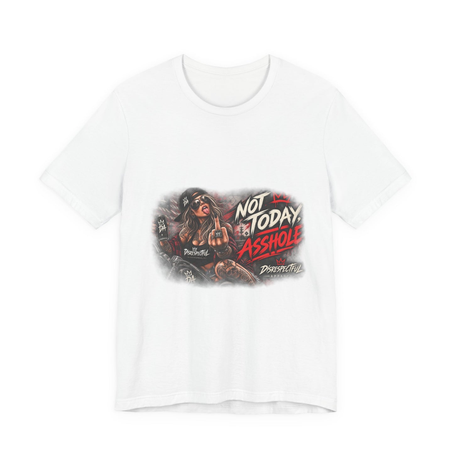 Not Today Asshole Graphic Tee — Sassy Retro Biker Girl Shirt