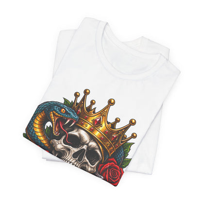 Skull King Crown Tee — Snake, Roses & Smoking Skull Graphic Tee